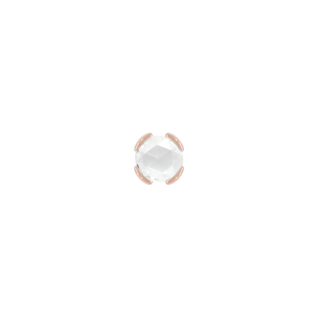 Peekaboo threadless jewelry in rose gold – glowing from within