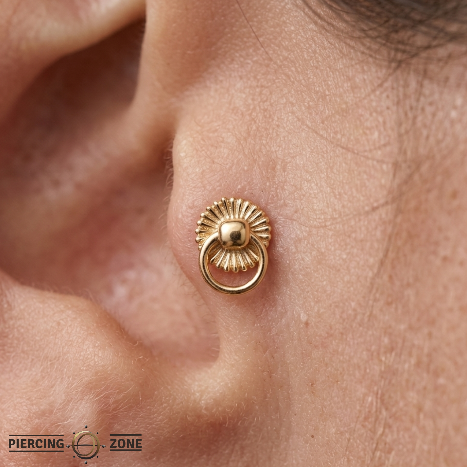Peep Show Pin - 14K Gold Threadless End