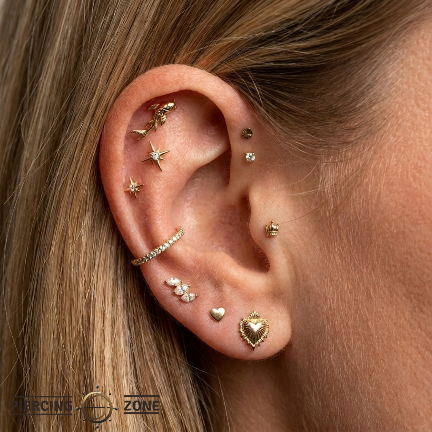 Petite Crown - 18K Gold Threadless End