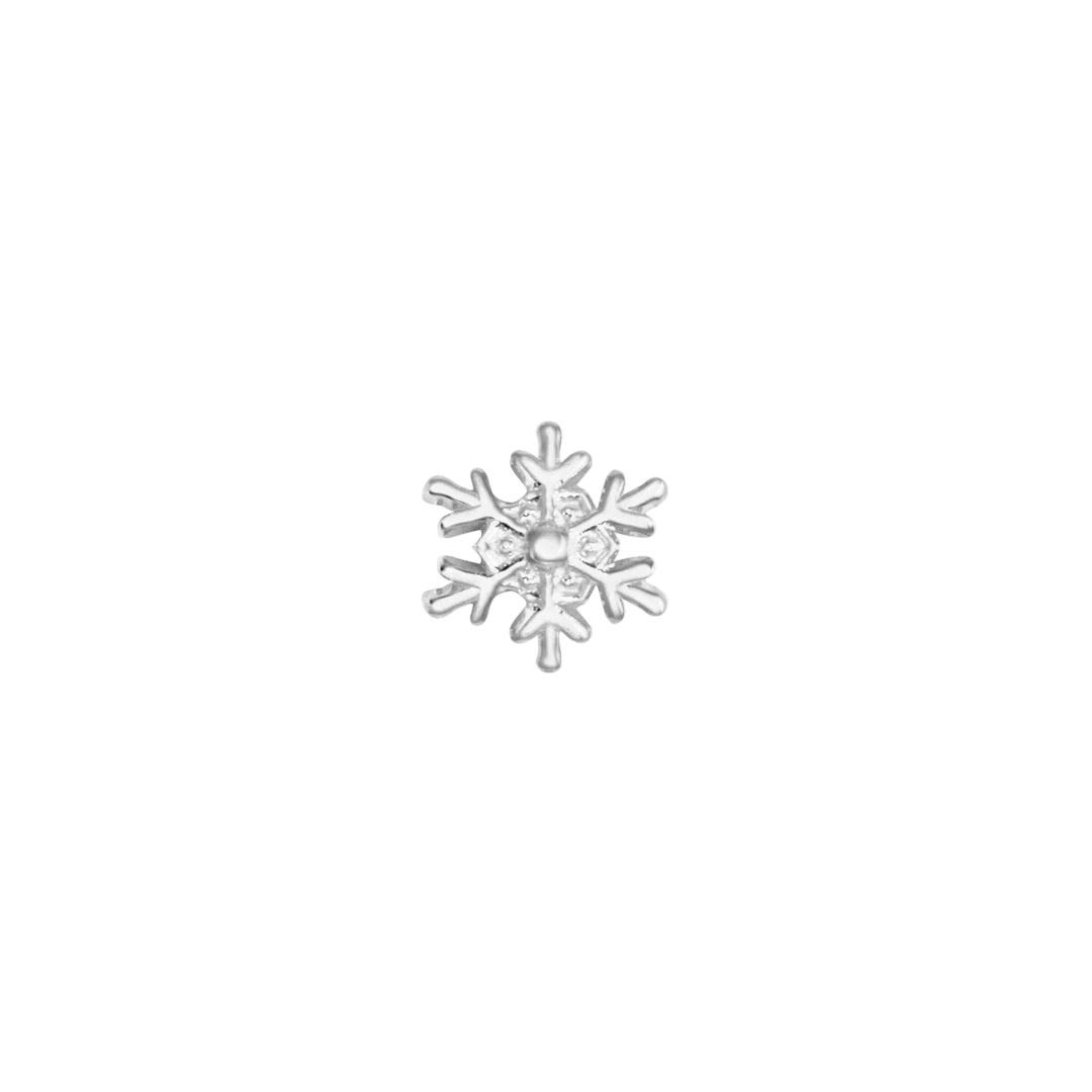 Petite Snowflake 14K Gold Decorative End – Front View
