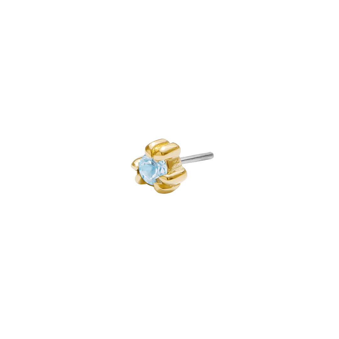 Petite triangle-prong gold piercing end from the Painted Ladies Collection

