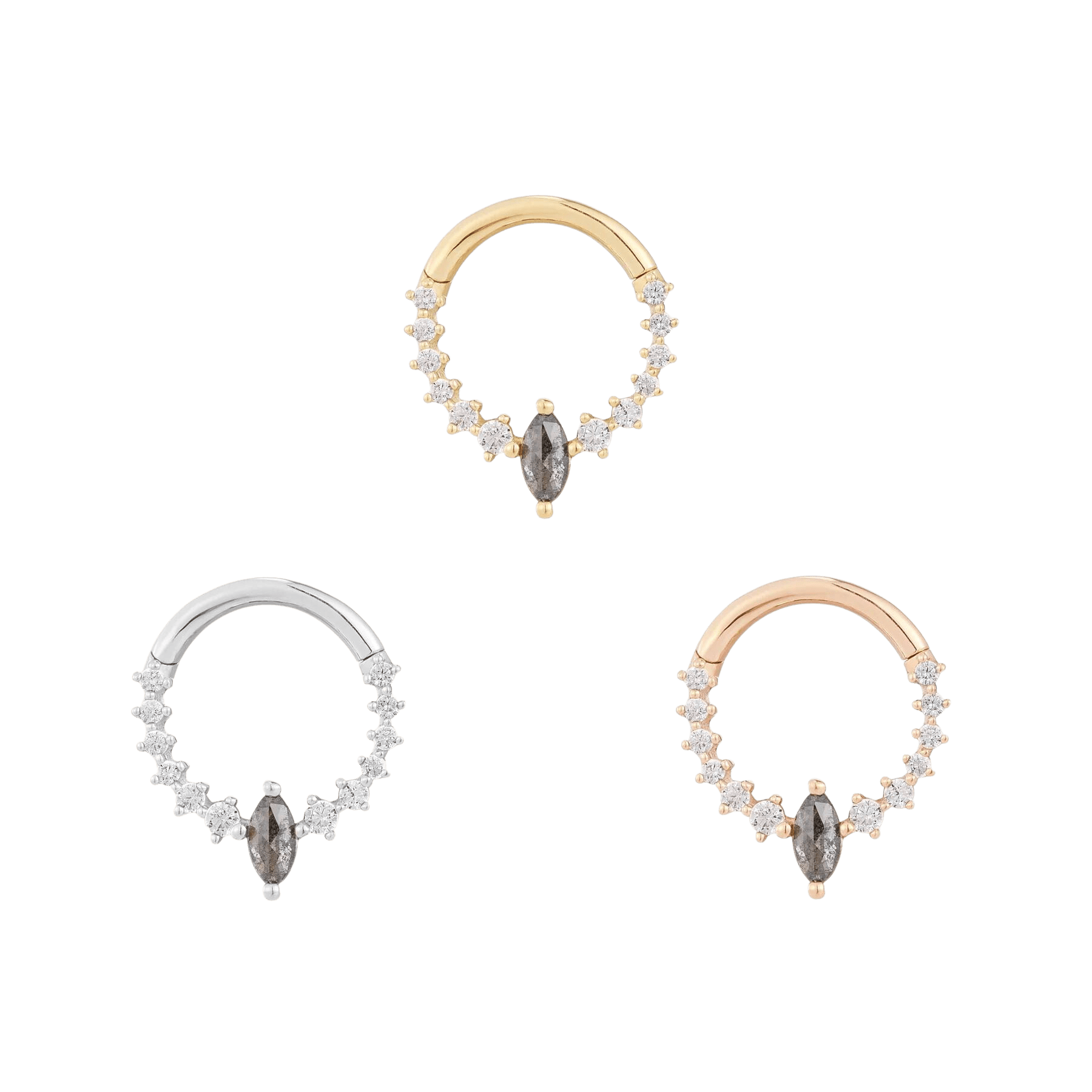 Phantom Worn in Daith Piercing – Modern Elegance in Grey
