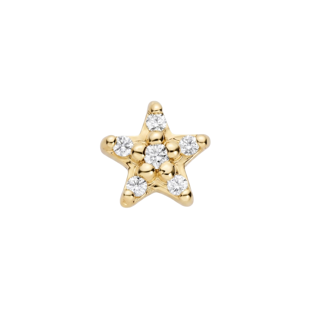 Phosphoros - 18K Gold Gem Threadless/Threaded End- piercing - zone.com