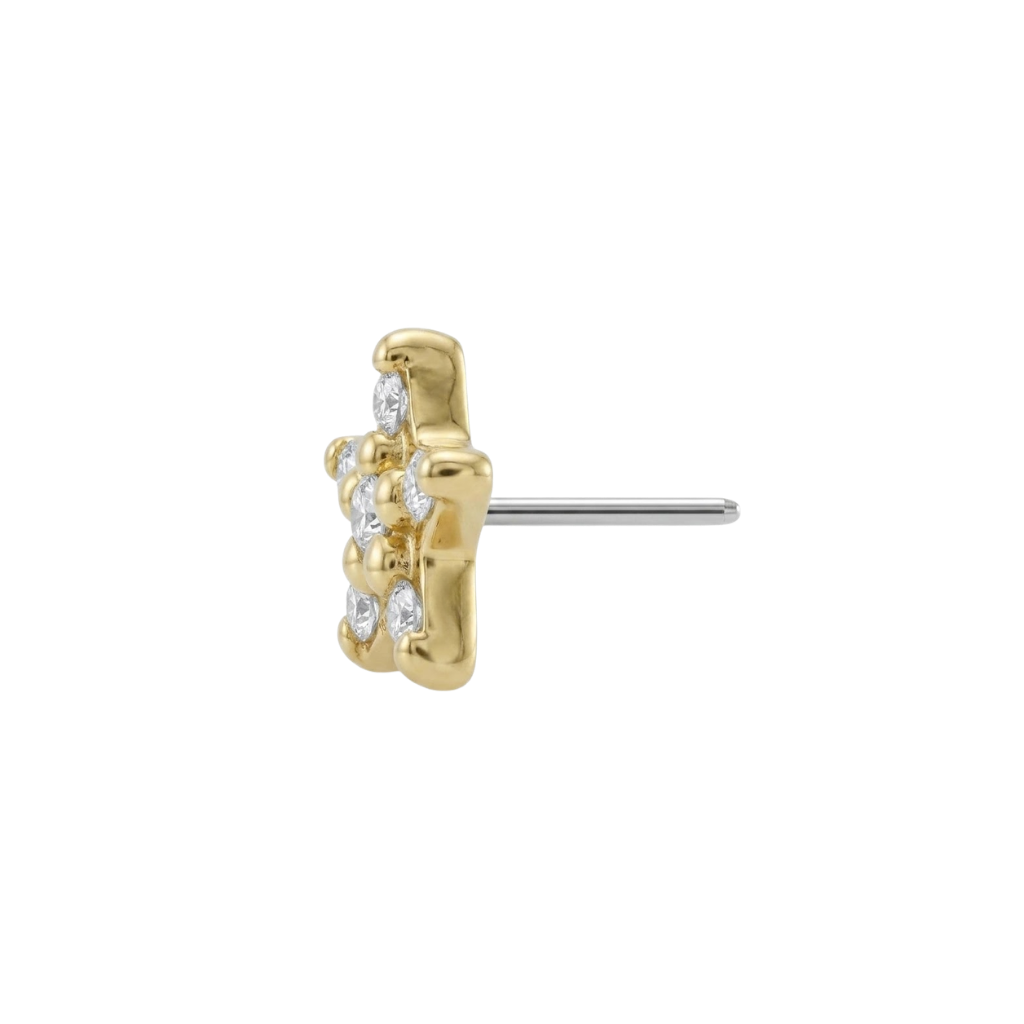Phosphoros - 18K Gold Gem Threadless/Threaded End- piercing - zone.com