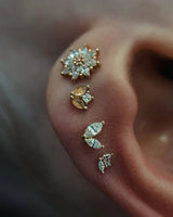 Ocie 14K Gold Threadless End with Marquise CZ Stones