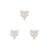 Piercing Stack Featuring Rainbow Moonstone Heart in Conch