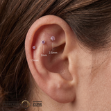 Pink Sapphire Prong – Classic Gem – 14K Gold Threadless End