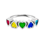 Pride Beloved Seamless Ring – 14K Gold Five-Heart Gem Design