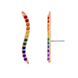 Pride Path With Gems – 14K Gold Threadless/Threaded End