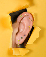 Peekaboo threadless end with rose-cut black spinel in 14k yellow gold