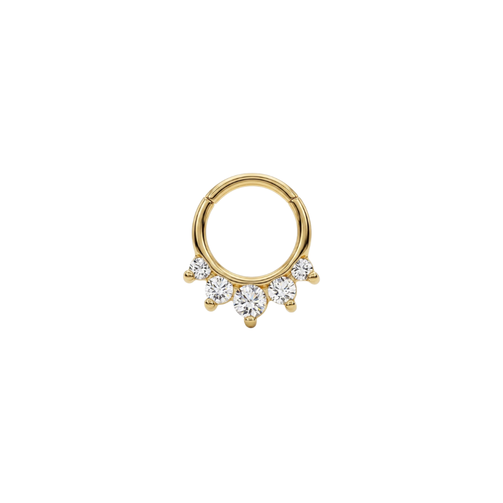 Prium Clicker - 18K Gold Gem Clicker Ring - piercing - zone.com