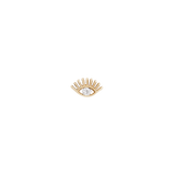 Close-up of eye threadless end in yellow gold