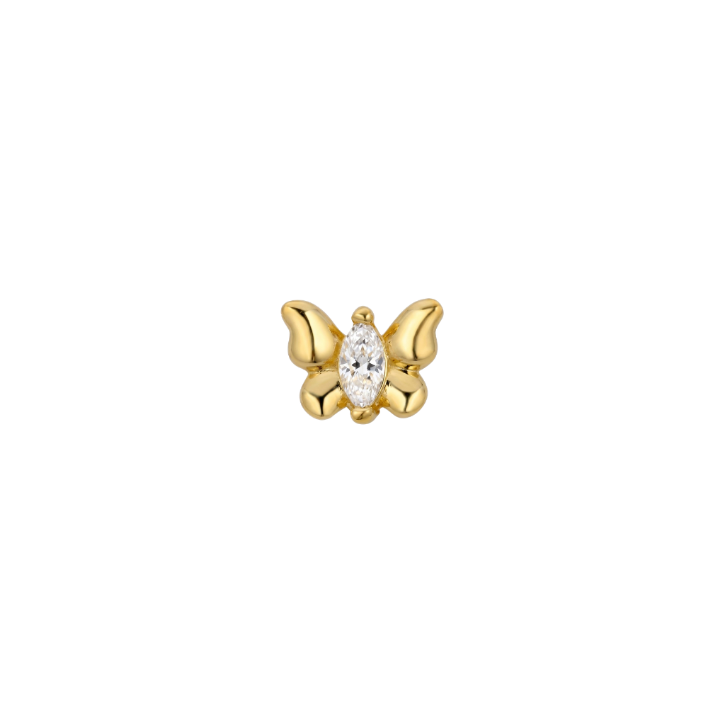 Psyche - 18K Gold Gem Threadless/Threaded End - piercing - zone.com