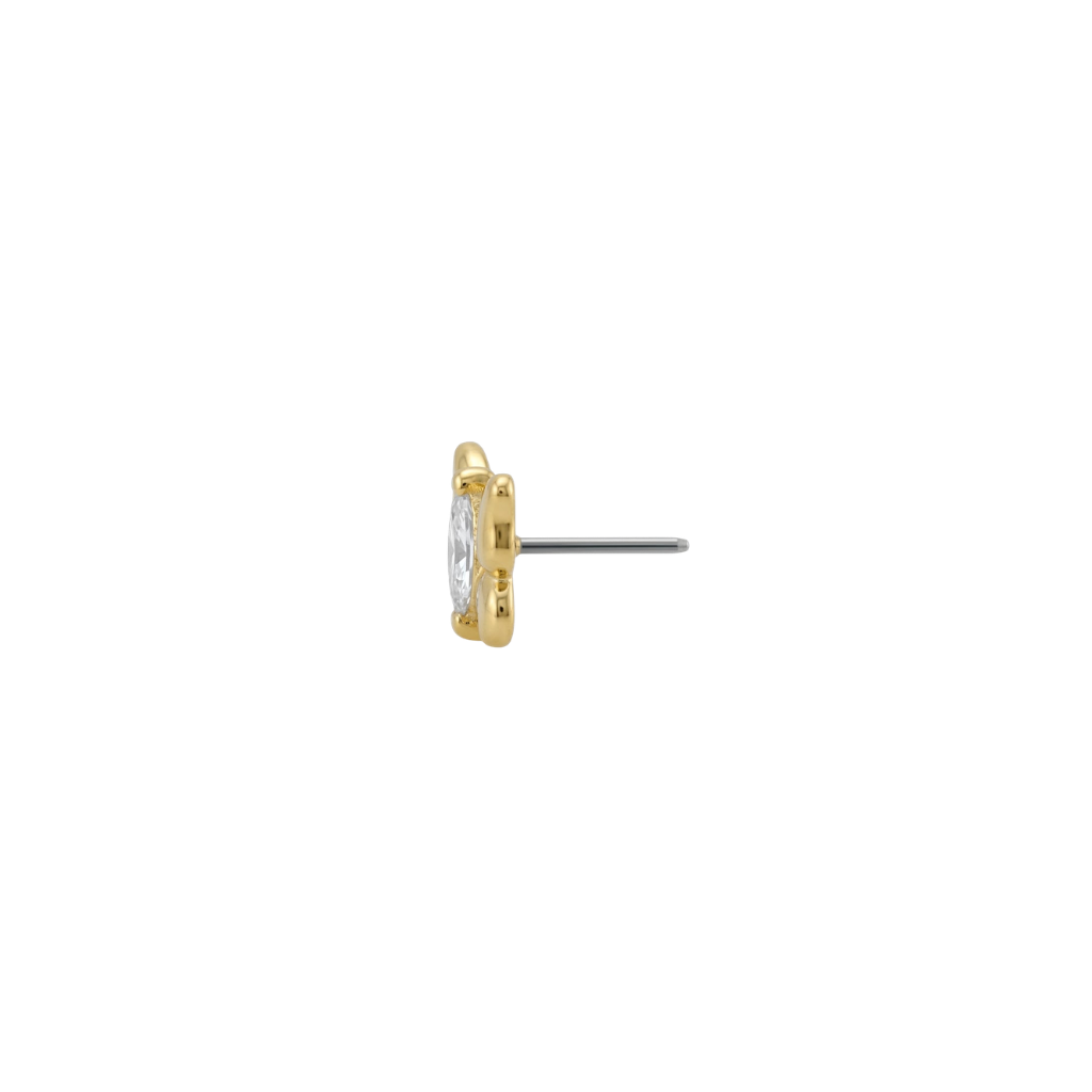 Psyche - 18K Gold Gem Threadless/Threaded End - piercing - zone.com