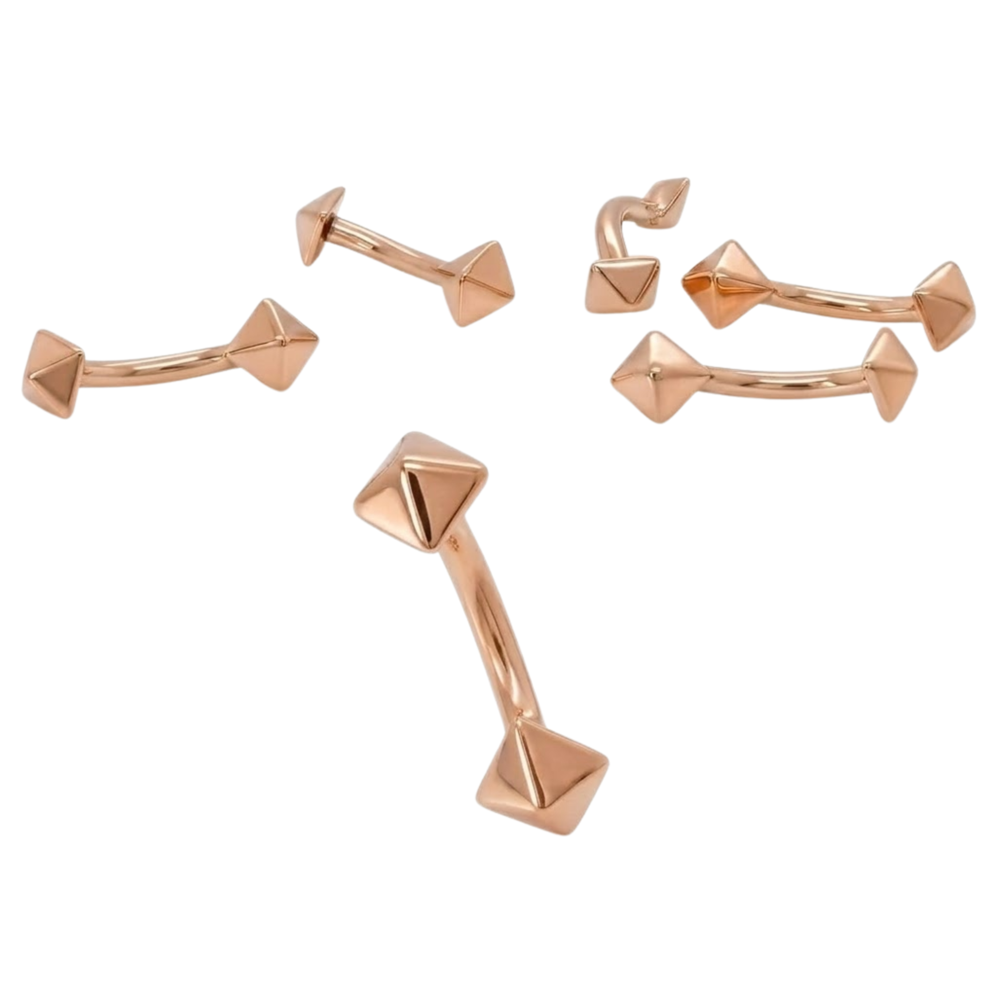 Pyramid Rook Star – 14K Gold Curved Barbell