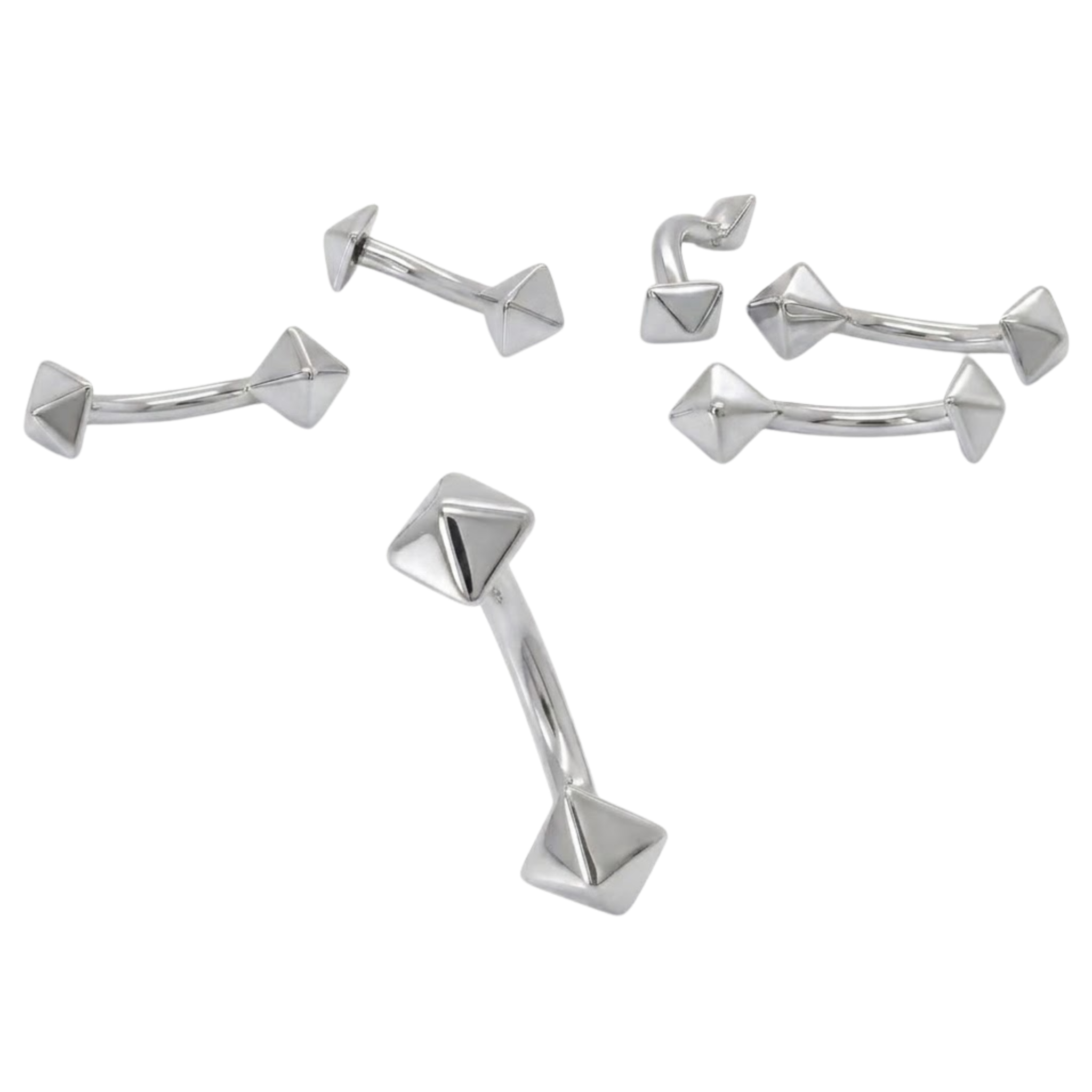 Pyramid Rook Star – 14K Gold Curved Barbell
