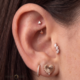 Pyramid Rook Star – 14K Gold Curved Barbell