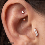 Pyramid Rook Star – 14K Gold Curved Barbell