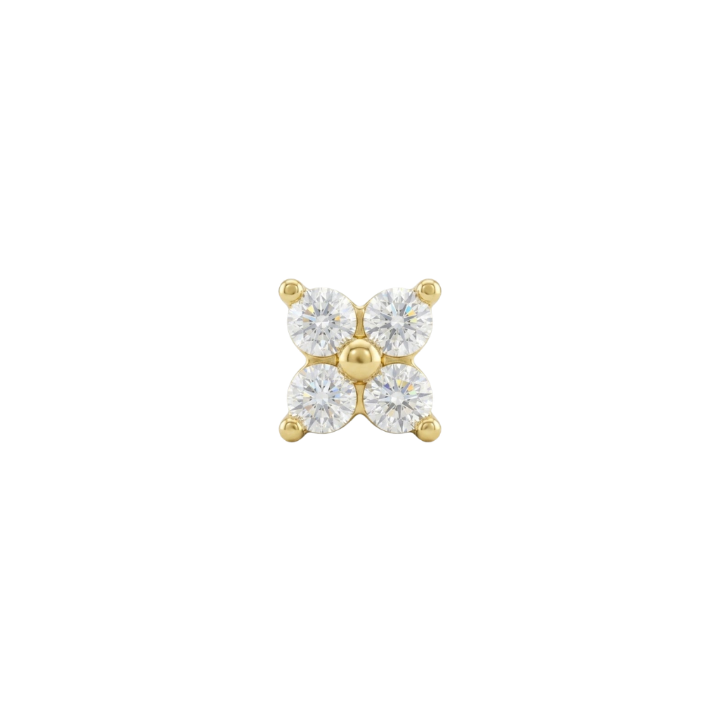 Quartet - 18K Gold Gem Threadless End - piercing - zone.com