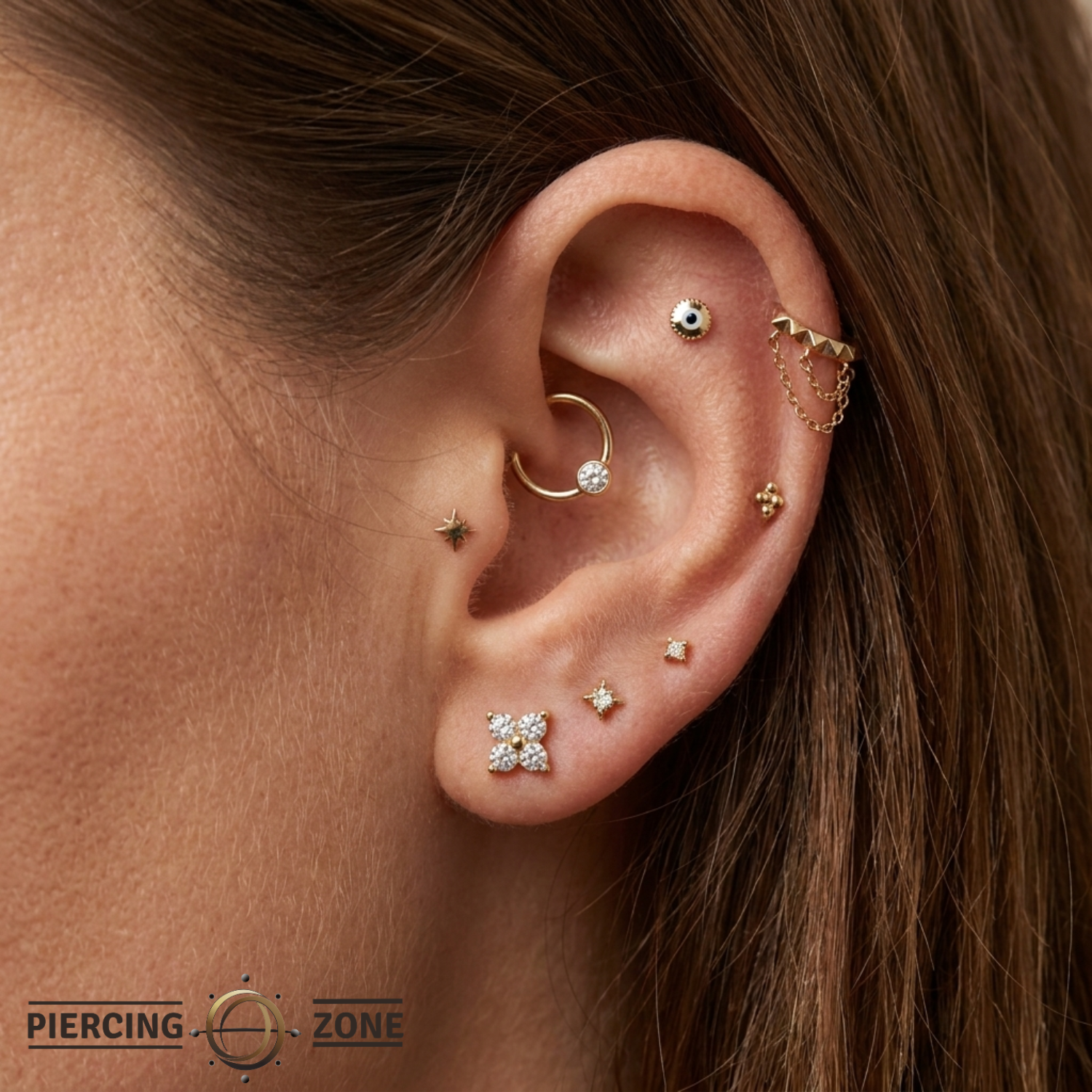 Quartet - 18K Gold Gem Threadless End