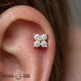 Quartet - 18K Gold Gem Threadless End