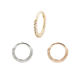 RADIANT 18G - CZ - SOLID 14KT GOLD CLICKER piercing-zone.com