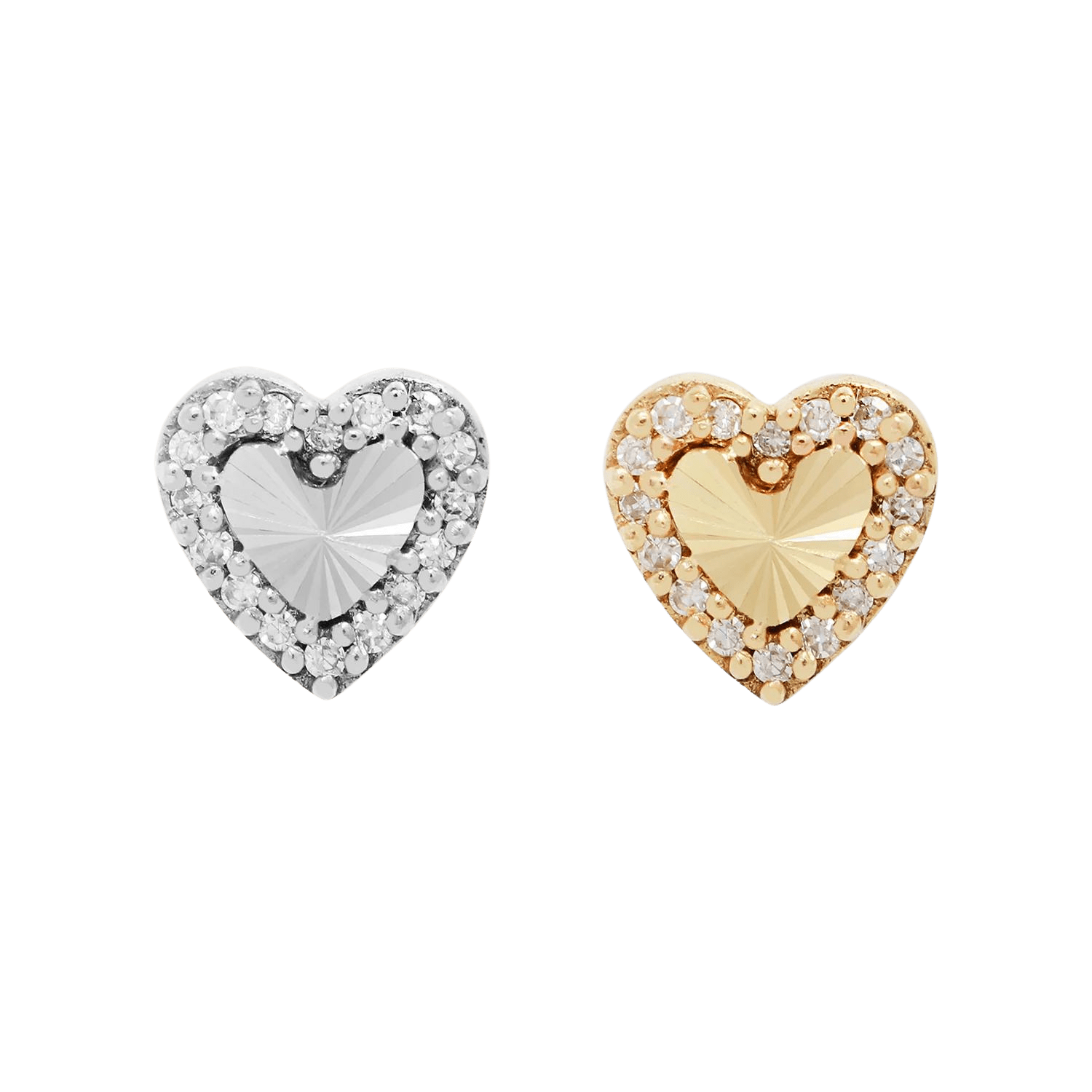 Rebel Heart Diamond Threadless End – 14K Gold Piercing Charm
