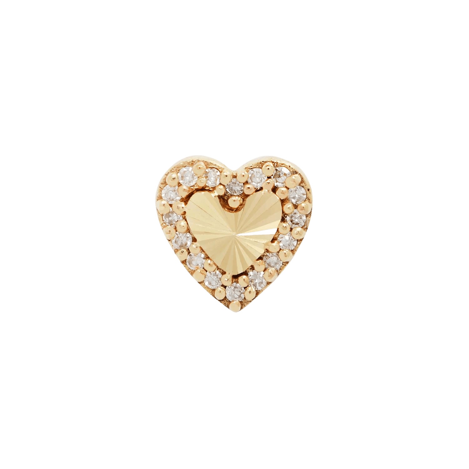Rebel Heart Diamond Threadless End – 14K Gold Piercing Charm