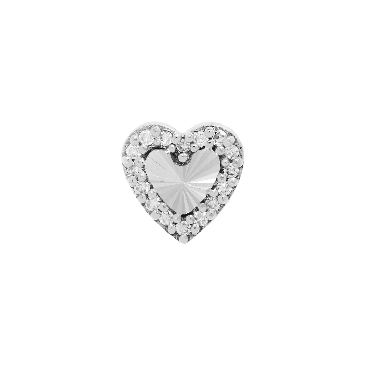 Rebel Heart Diamond Threadless End – 14K Gold Piercing Charm