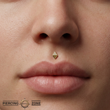 Rhombos - 18K Gold White CZ Threadless/Threaded End