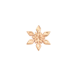 Rime Snowflake 14K Gold Internally Threaded End – Close-Up