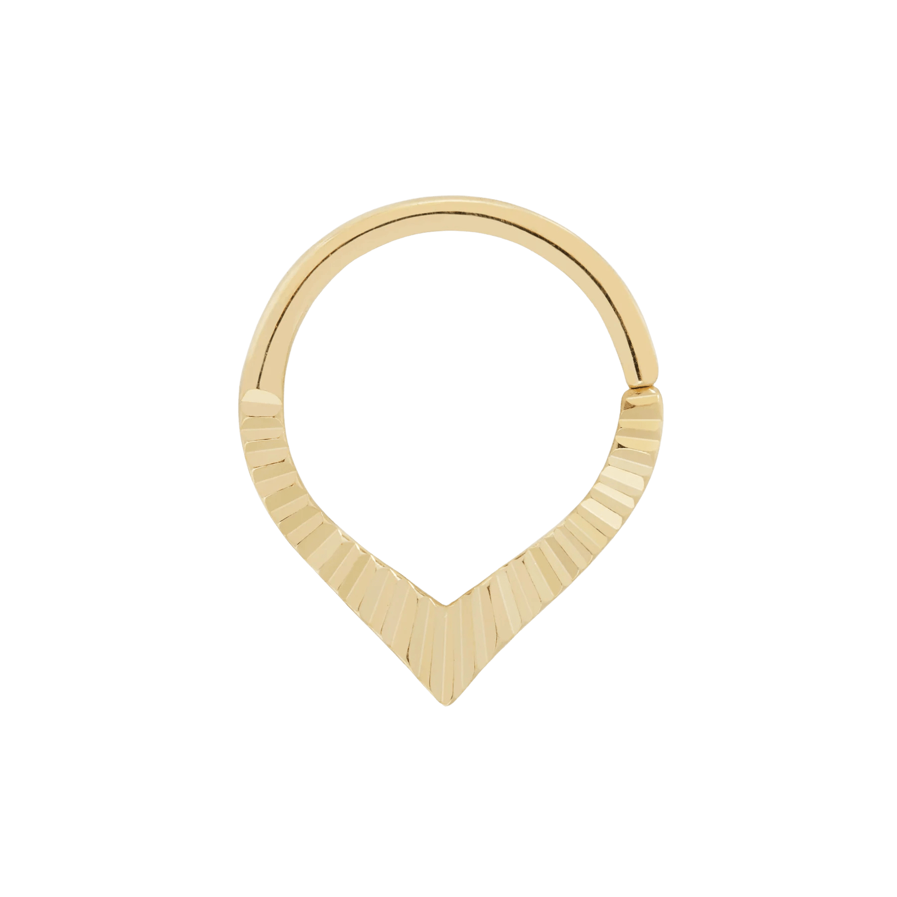 Rise Lazer Seam Ring – 14K Gold Precision-Cut Hoop