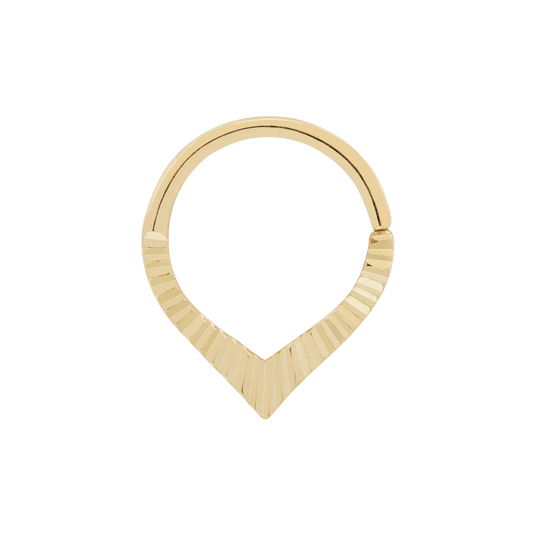 Rise Lazer Seam Ring – 14K Gold Precision-Cut Hoop