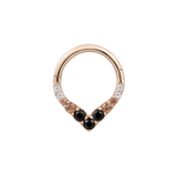 Rise + Shine – Ombré Gemstone Arc – 14K Gold Clicker Ring piercing - zone.com