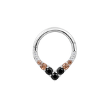 Rise + Shine – Ombré Gemstone Arc – 14K Gold Clicker Ring piercing - zone.com