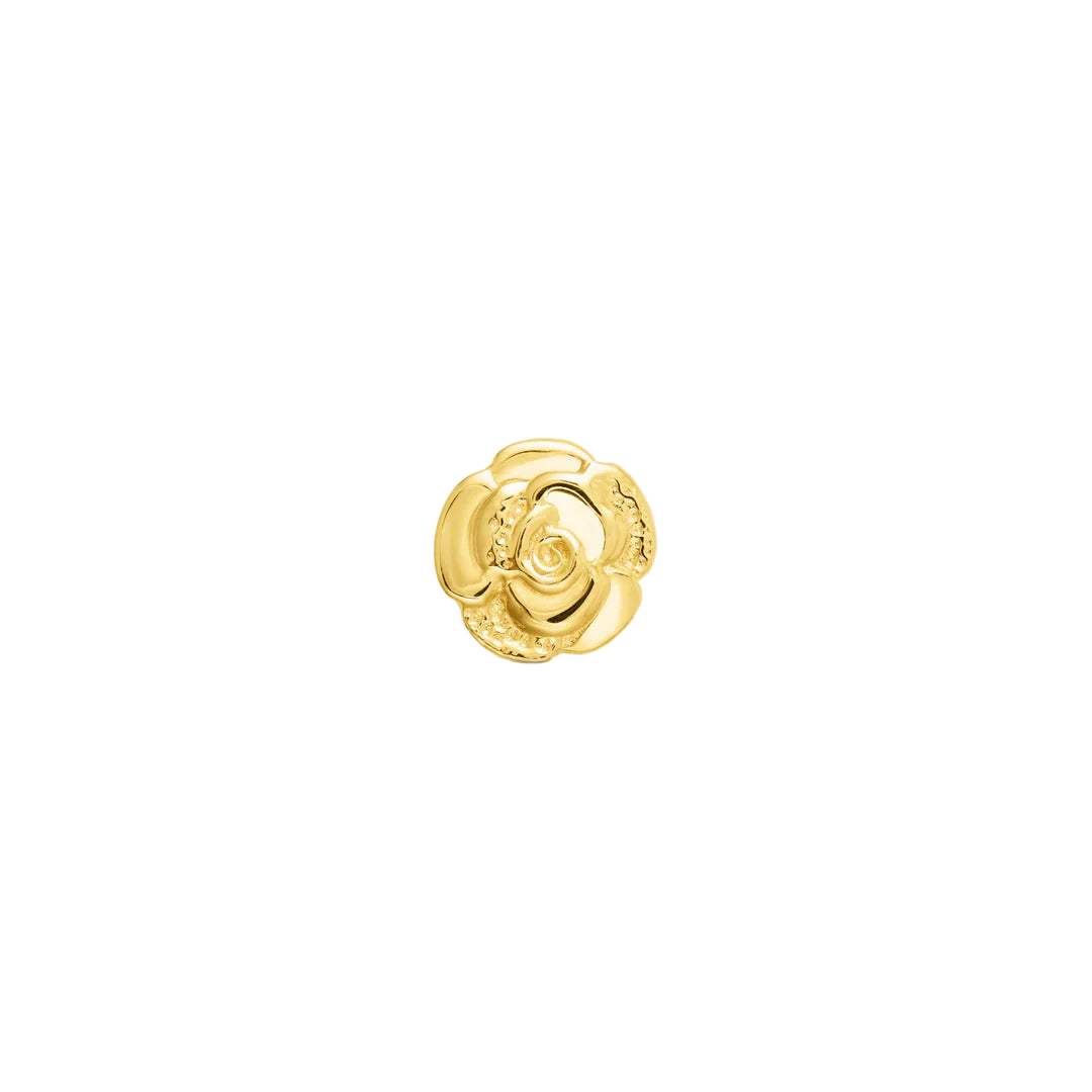 Rose 14K Gold Threadless End – Front View