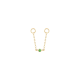 ROUND CENTER - TSAVORITE - GOLD CHAIN piercing-zone.com