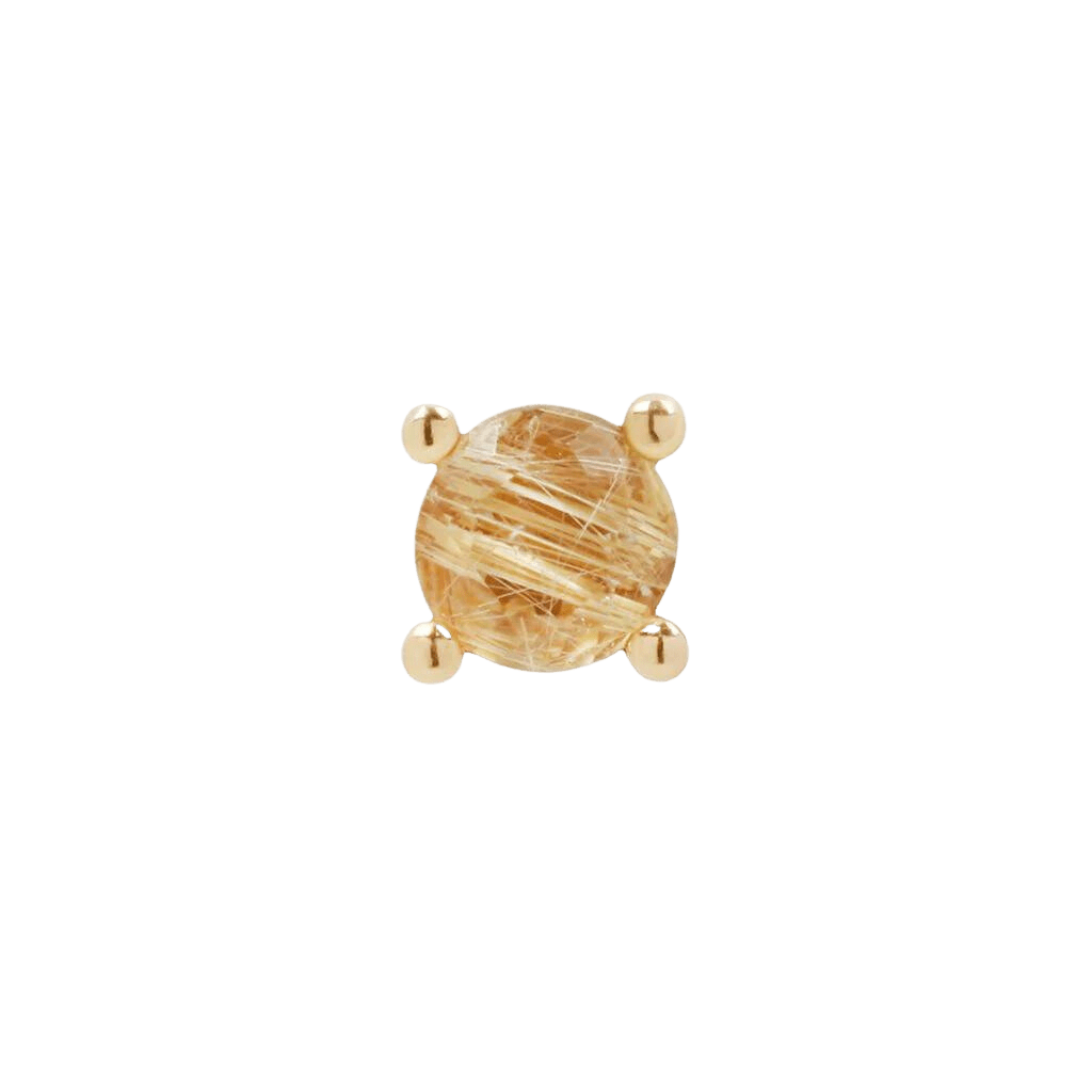 RUTILATED QUARTZ PRONG - THREADLESS END piercing-zone.com