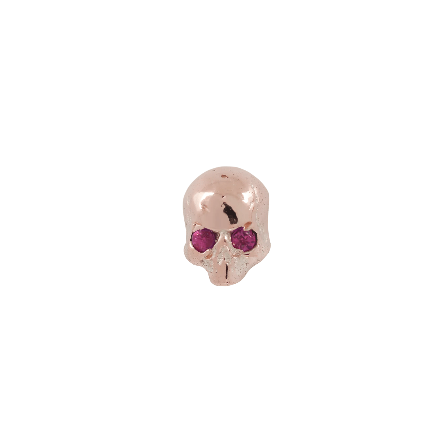 4.5mm x 3.5mm sculpted skull threadless end in solid gold