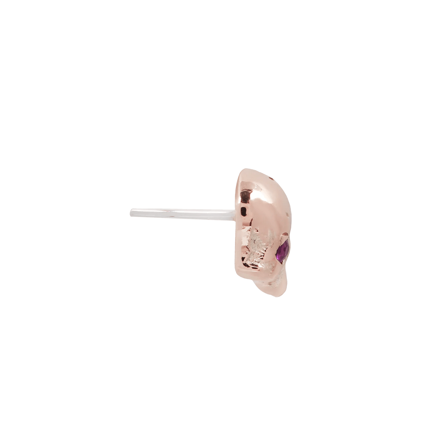 Flat lay of Savage Passion end with threadless steel pin

