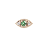 Emerald and Swarovski piercing jewelry in gold