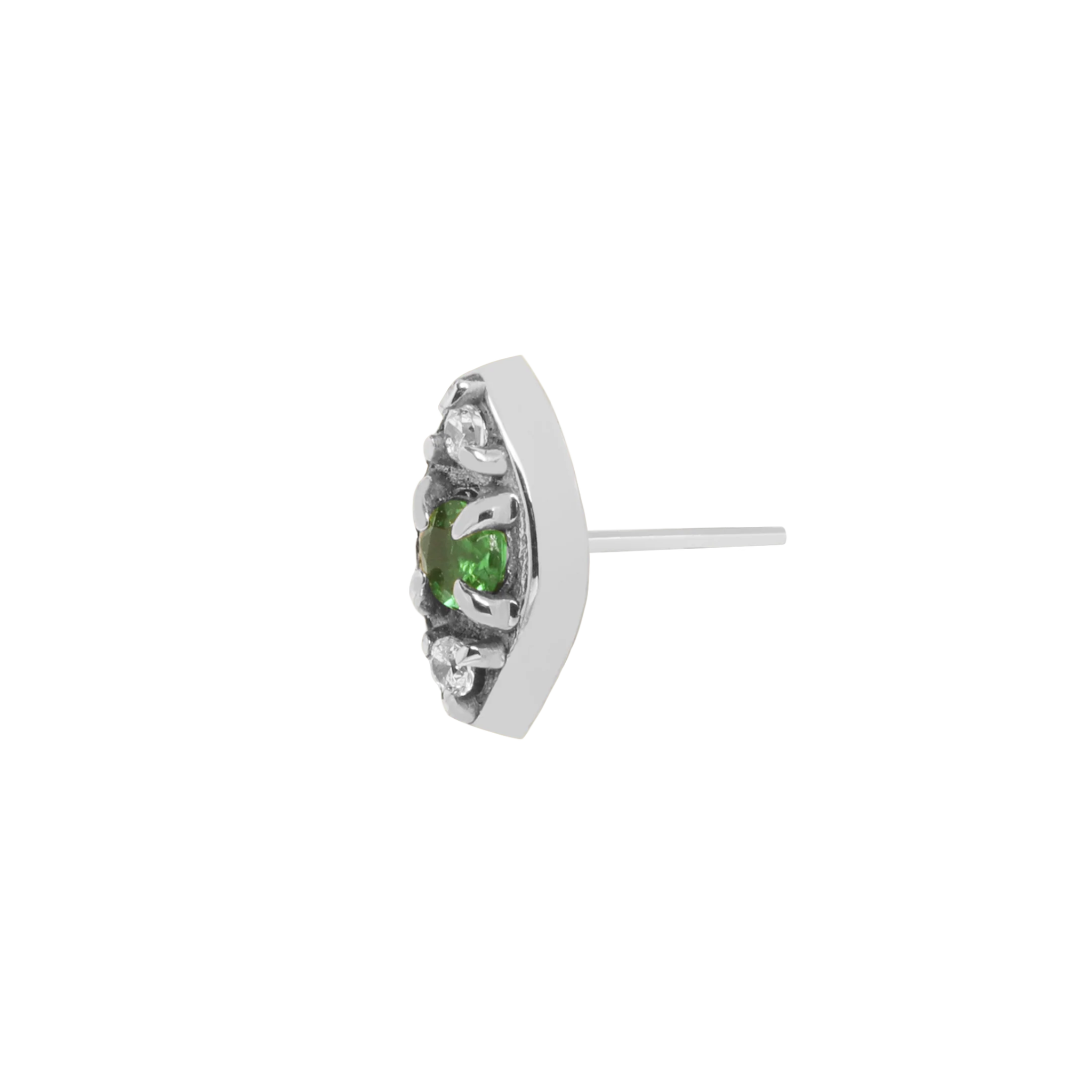 6mm gold threadless end with 2mm emerald center