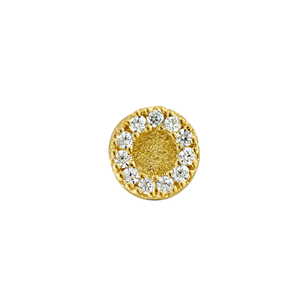 Sanctity - 18K Gold White CZ Threadless/Threaded End - piercing - zone.com