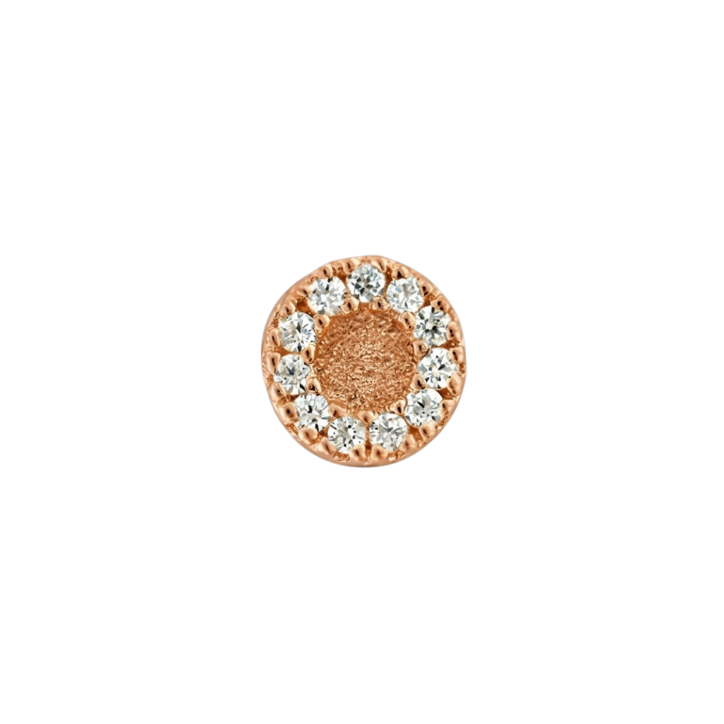 Sanctity - 18K Gold White CZ Threadless/Threaded End - piercing - zone.com