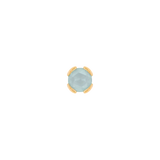 Sandblasted aquamarine threadless end in 14k gold bezel