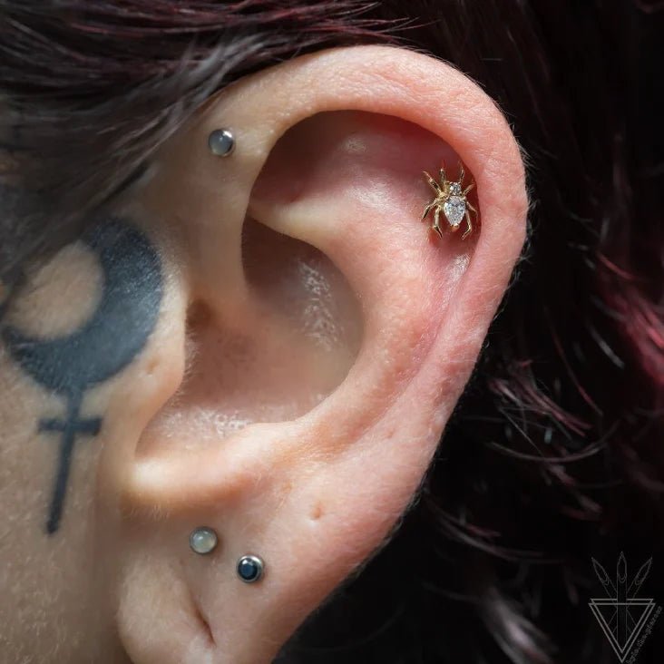 Arachne – CZ 14K Gold Threadless End