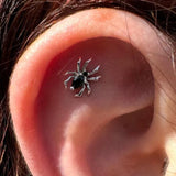Arachne – Black Spinel 14K Gold Threadless End