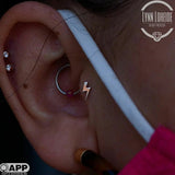 Lightning Bolt – 14K Gold Threadless End
