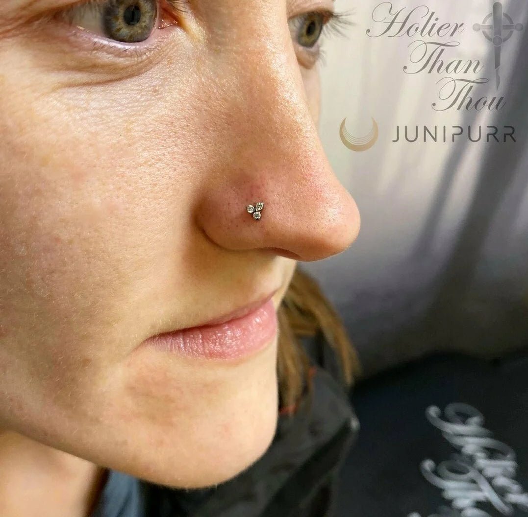 Trinity CZ – 14K Gold & CZ Threadless End