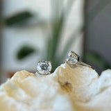 Higher Profile 4 Prong Set – 14K Gold CZ Threadless End